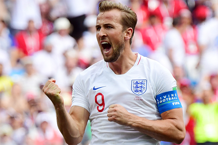 Harry Kane, camisa 9 da Seleção da Inglaterra, é o artilheiro da Copa do Mundo, com cinco gols