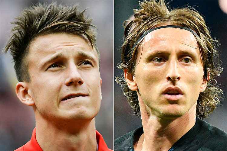 Golovin, articulador da Rússia, e Modric, cérebro croata: surpresas em busca de conquista inédita