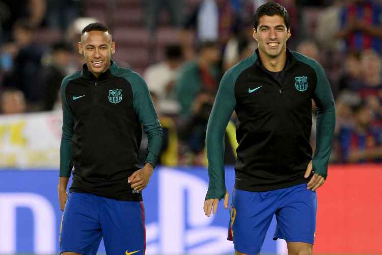 Neymar atuou ao lado de Luis Suárez no Barcelona, onde venceram a Liga dos Campeões em 2015