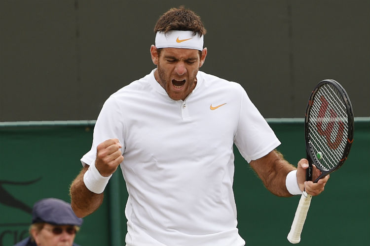 Desde 2013, Juan Martín dell Potro não chegava às quartas de final de Wimbledon