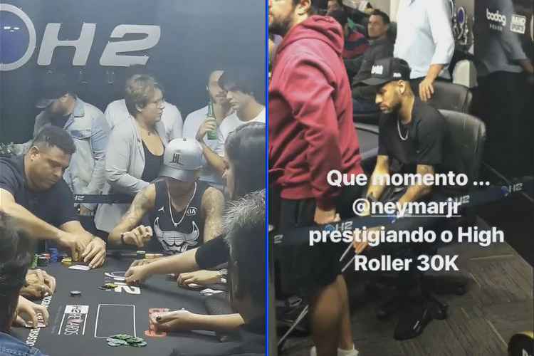 Neymar já foi visto no bar durante a recuperação de sua cirurgia e, também, jogando pôquer com Ronaldo