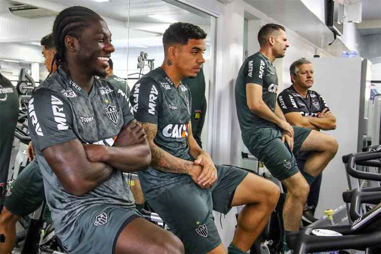 Jogadores do Atlético fizeram trabalhos na academia da Cidade do Galo na manhã desta quarta-feira