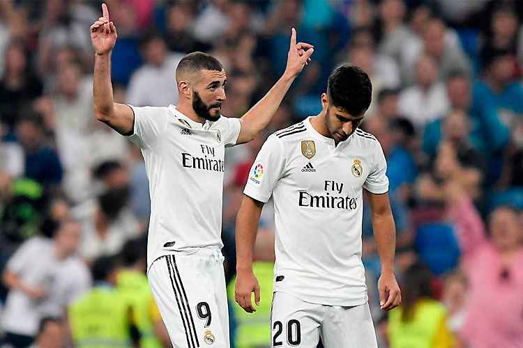 Benzema marcou duas vezes e assumiu a artilharia do Campeonato Espanhol: Real mantém os 100%
