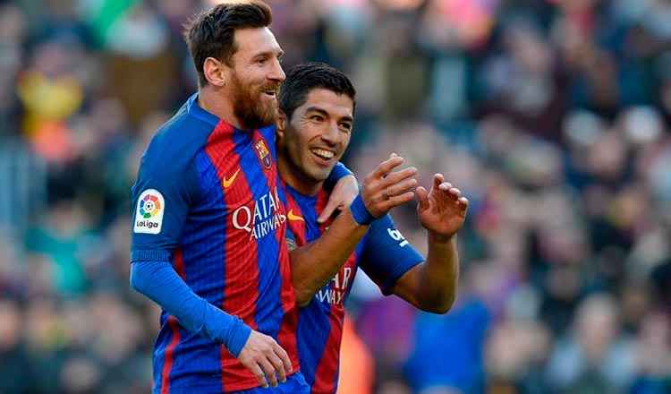 Messi e Suarez jogam juntos com a camisa do Barcelona desde 2014