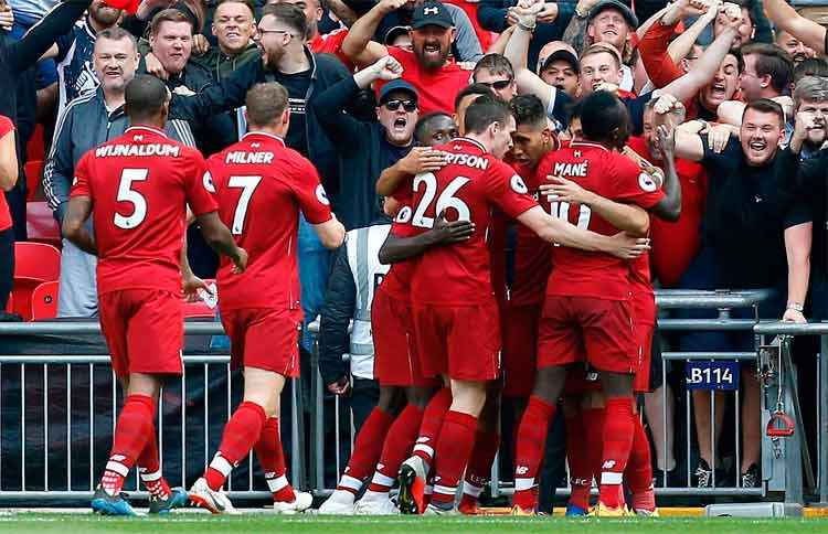 Roberto Firmino marcou o segundo gol do Liverpool, nas vitória deste sábado