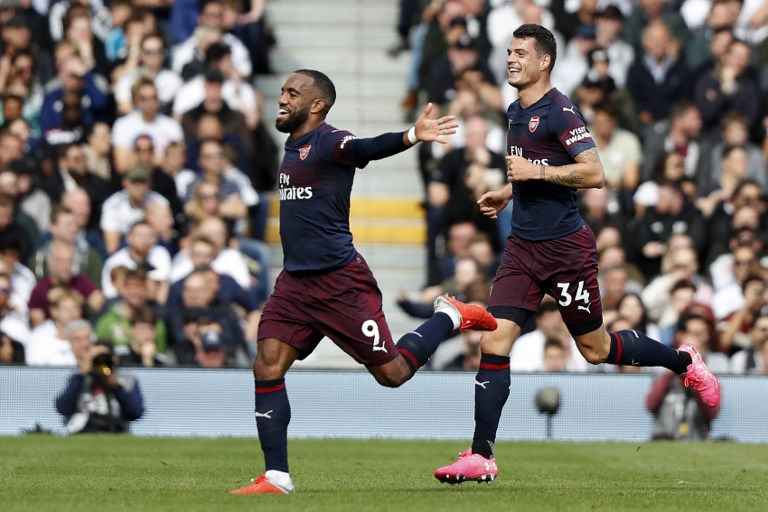 Lacazette marcou o primeiro tento da goleada do Arsenal sobre o Fullham