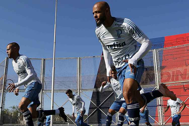 Felipe Melo (direita) foi um dos reforços contratados pelo Palmeiras com a ajuda da patrocinadora Crefisa/Faculdade das Américas