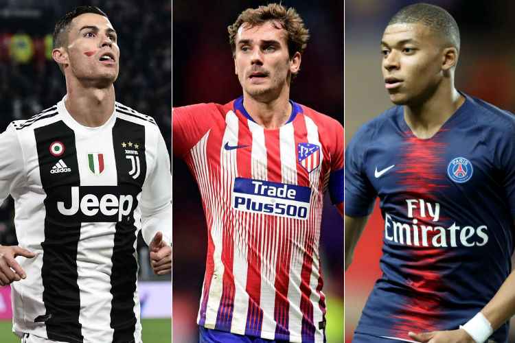 Cristiano Ronaldo e os campeões mundiais Mbappe e Griezmann são candidatos ao prêmio de melhor jogador do mundo