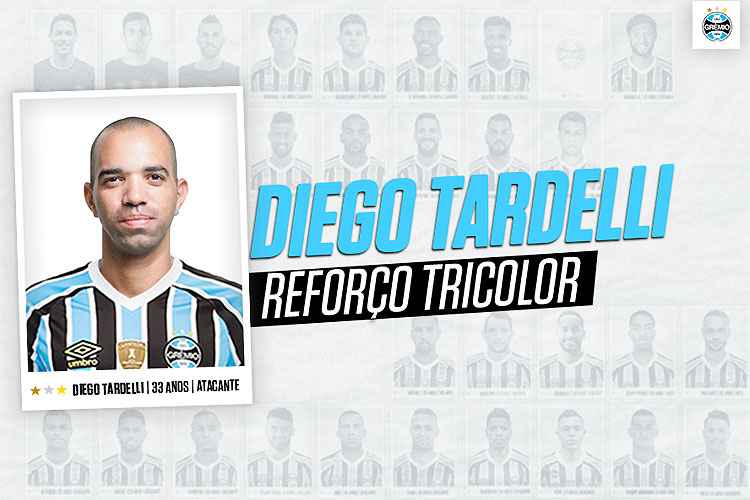 Grêmio anunciou pela internet a contratação de Diego Tardelli; contrato é de três anos