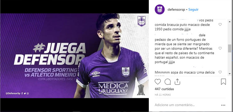 Torcedores de Defensor e Atlético trocam insultos nos comentários