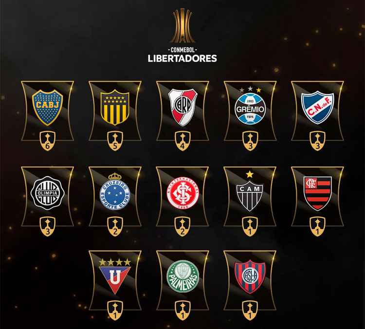 Dos 32 clubes que estão na fase de grupos, 13 já foram campeões da Libertadores
