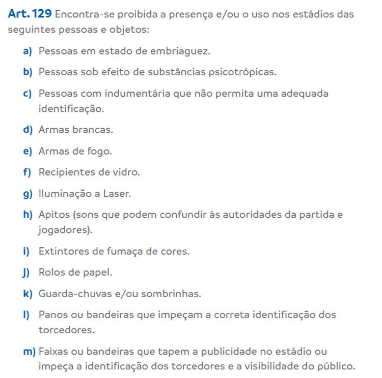 Cruzeiro foi punido no artigo 129 do Regulamento da Libertadores de 2018