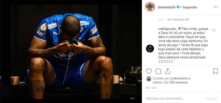 Rodrigo Caio respondeu mensagem de Dedé no Instagram