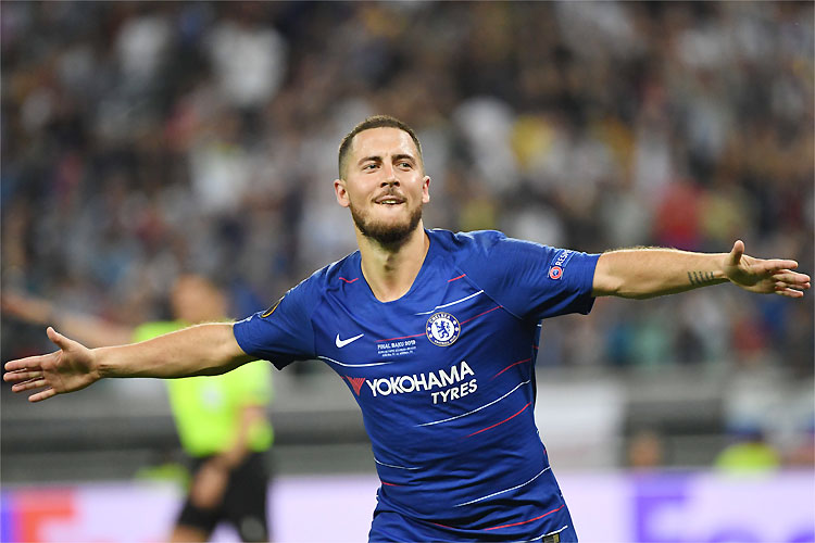Hazard foi o destaque do Chelsea na goleada sobre o Arsenal em Baku