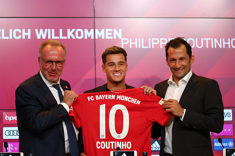 Coutinho foi emprestado ao Bayern e usará a camisa 10