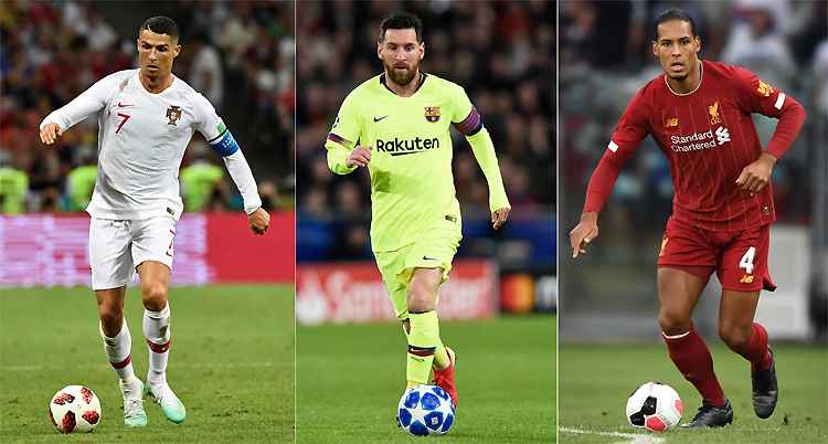 Cristiano Ronaldo, Messi e Van Dijk são finalistas do prêmio The Best