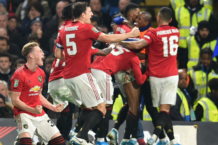 Marcus Rashford anotou os dois gols da vitória do United