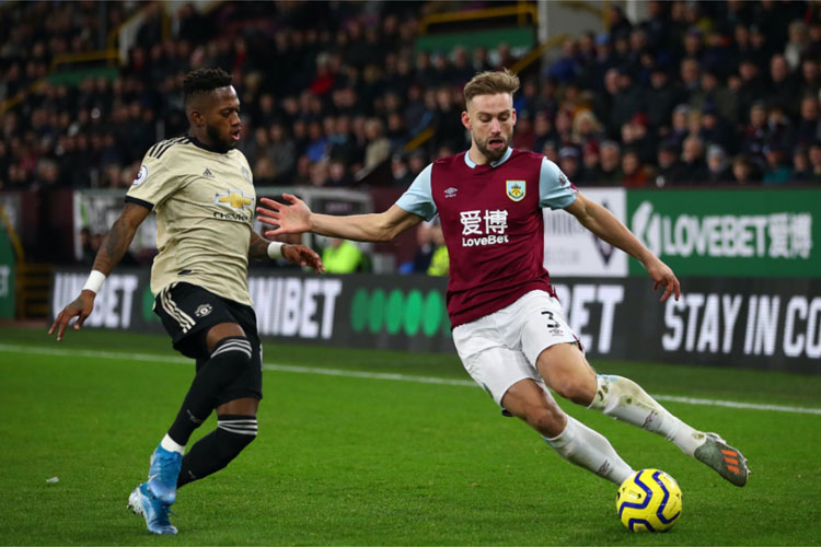 Volante Fred, do Manchester United, na última partida contra o Burnley