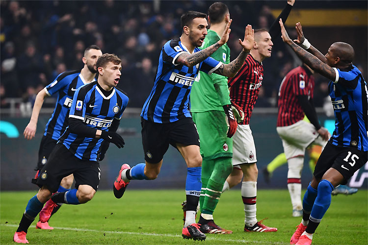 Uruguaio Matias Vecino comemora gol da Inter: reação em clássico e liderança