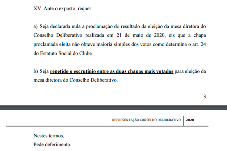Trecho da representação protocolada por opositores de Paulo Pedrosa