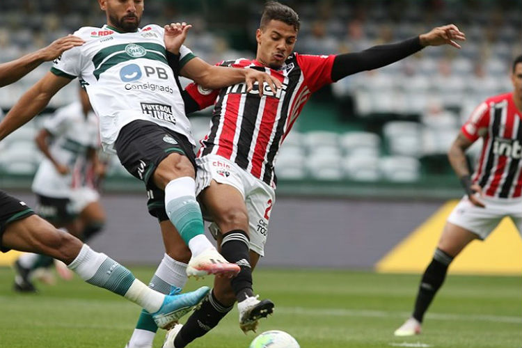 Coritiba e São Paulo ficam no empate por 1 a 1