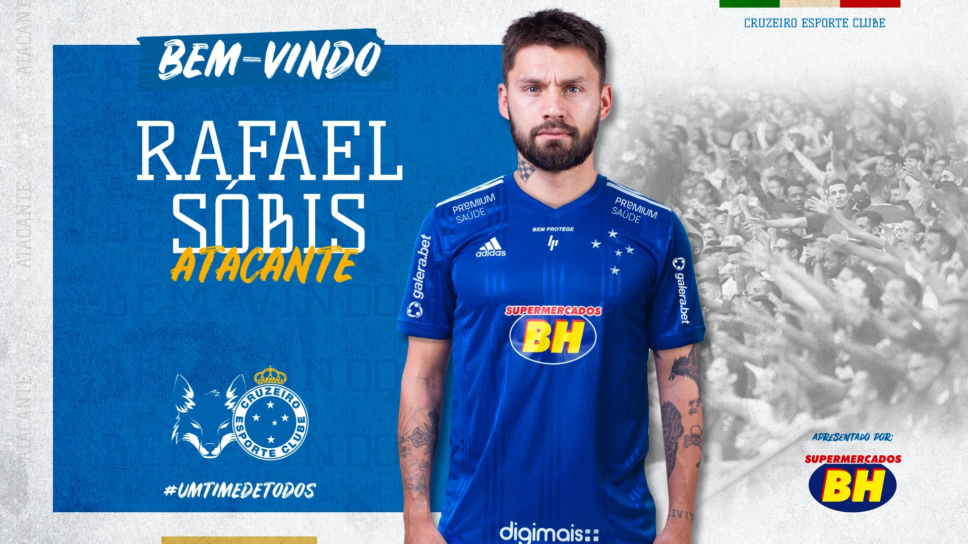 Rafael Sobis firmou contrato com o Cruzeiro at&eacute; dezembro de 2021/Reprodu&ccedil;&atilde;o