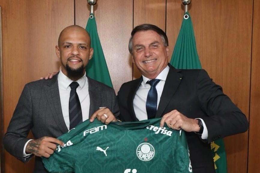 Felipe Melo e Jair Bolsonaro se encontraram na última quinta-feira (3)