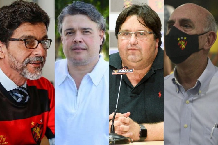 Da esquerda para direita: Eduardo Carvalho, Delmiro Gouveia, Nelo Campos e Fred Domingos são os candidatos à presidência do Sport
