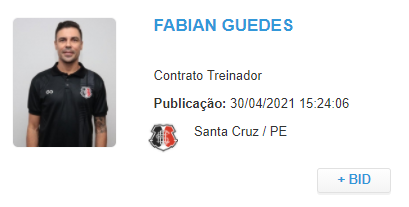 Técnico Bolívar foi regularizado e vai estreiar pelo Santa Cruz