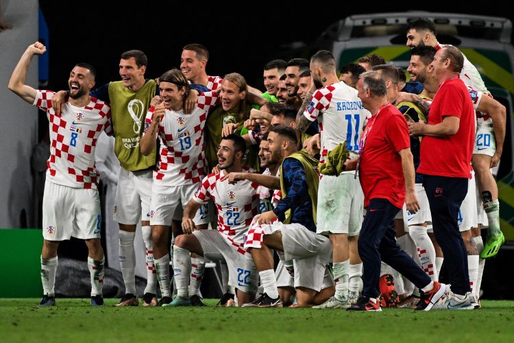 Croatas comemoraram muito a vaga nas oitavas de final da Copa