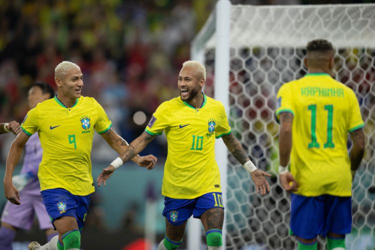Neymar, Richarlison, Paquetá e Vini Jr marcaram os quatro gols do Brasil