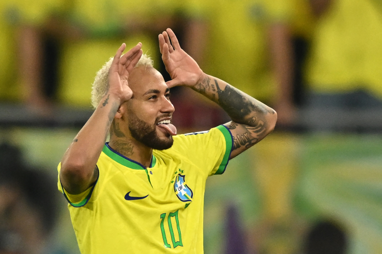 Neymar marcou o segundo gol do Brasil na goleada sobre a Coreia