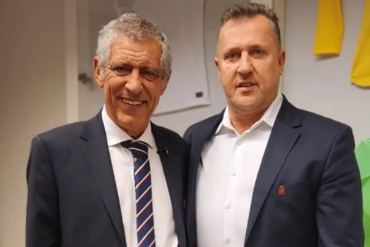 Fernando Santos e Cezary Kulesza, presidente da Federação de Futebol da Polônia