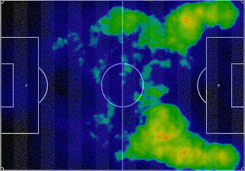 Mapa de calor de Santa Cruz x Afogados