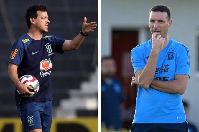 Técnicos Fernando Diniz e Lionel Scaloni vão ficar frente a frente hoje