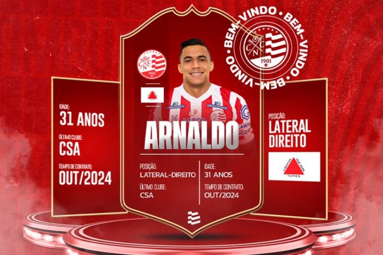 Arnaldo, novo lateral-direito do Náutico para 2024