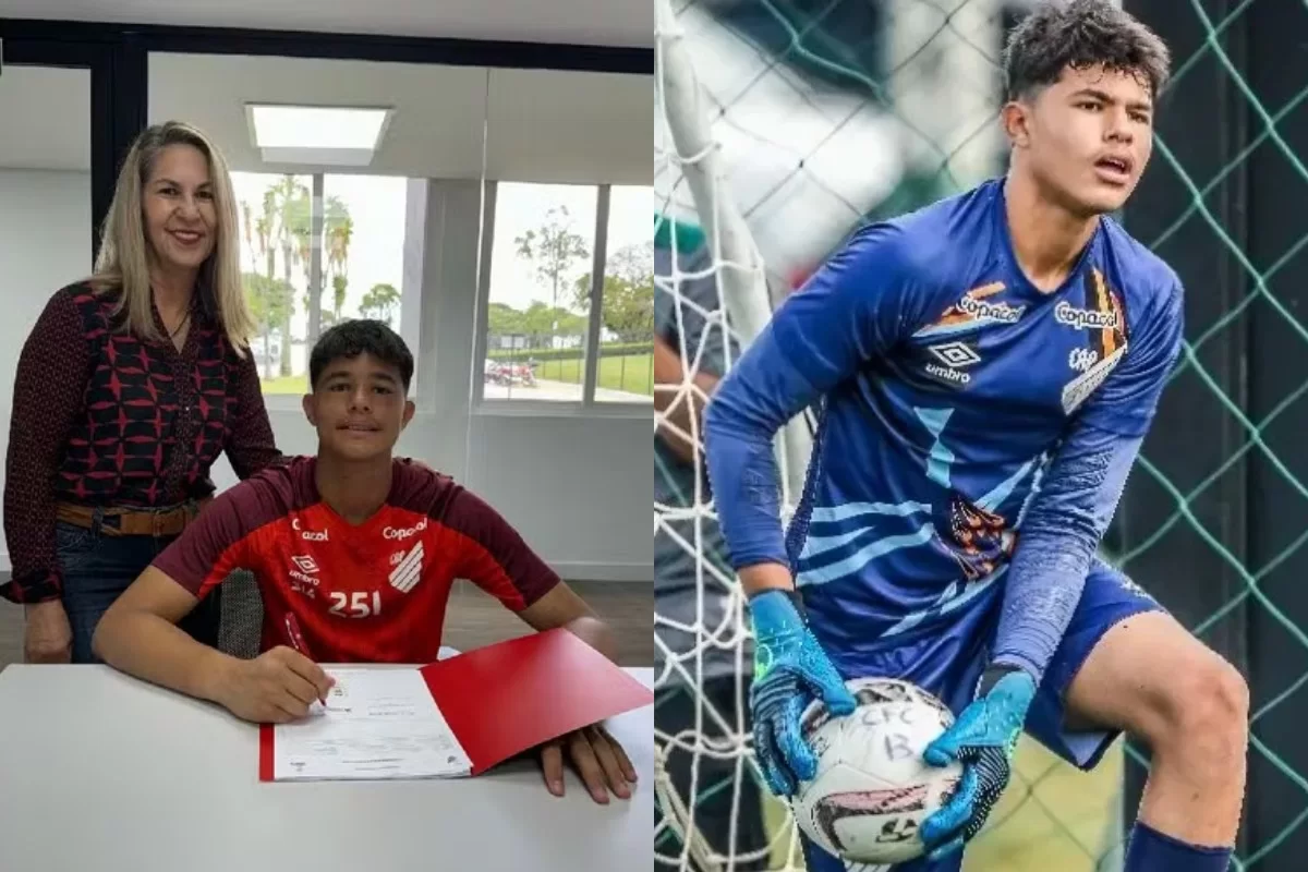 Bruninho assinou o contrato com o clube Athletico-PR