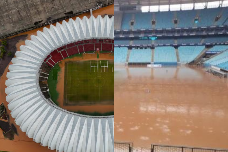 Estádios foram atingidos pelo elevado número de chuva