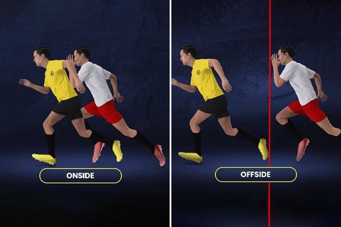 Na regra atual o impedimento se configura em ambas as imagens