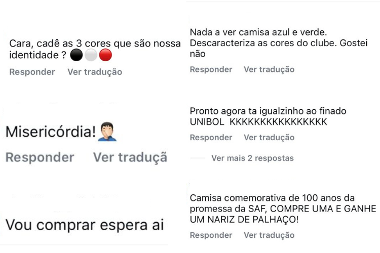 Comentários de torcedores do Santa Cruz no lançamento do terceiro uniforme