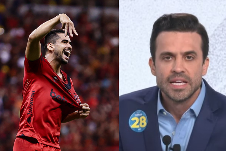 Artilheiro do Sport, Zé Roberto, comemora gol homenageando filho Miguel