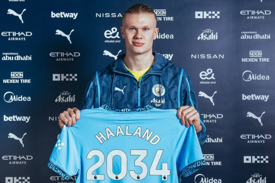 Haaland está no Manchester City desde a temporada de 2022/23