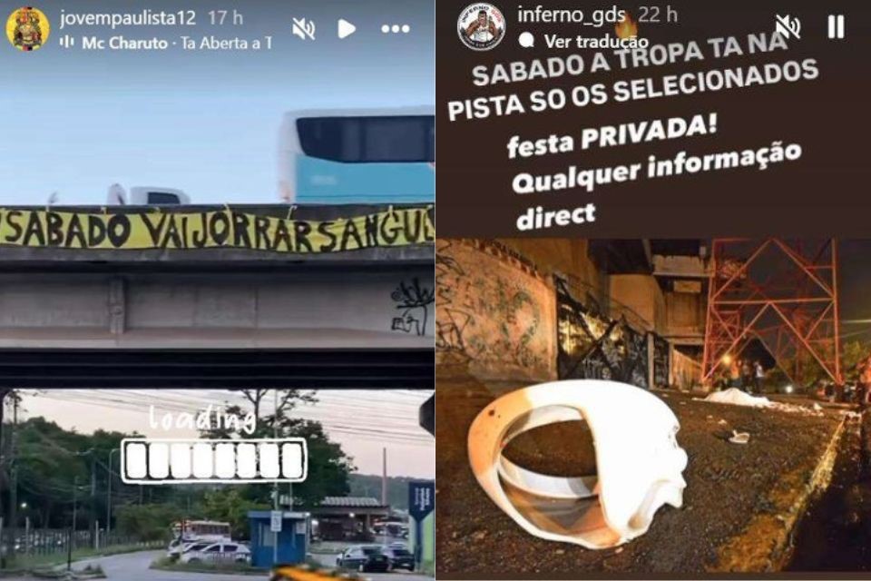 As uniformizadas usaram diferentes perfis em redes sociais para marcar as brigas/Reprodu&ccedil;&atilde;o