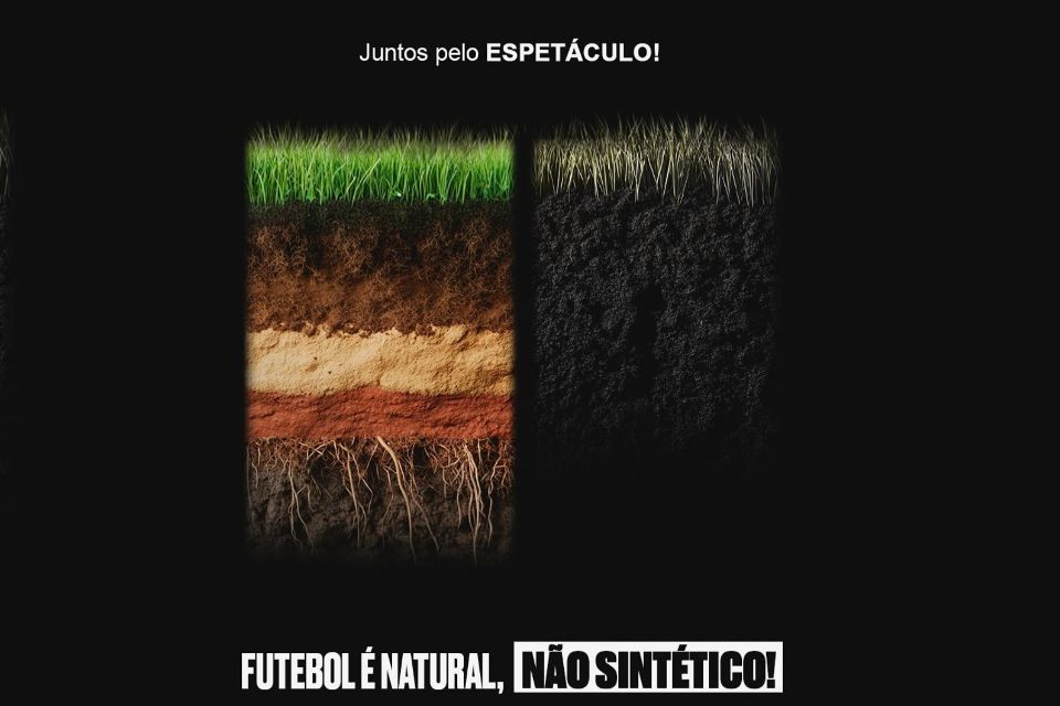 O gramado sint&eacute;tico se tornou motivo de protesto para um grupo de jogadores/Reprodu&ccedil;&atilde;o