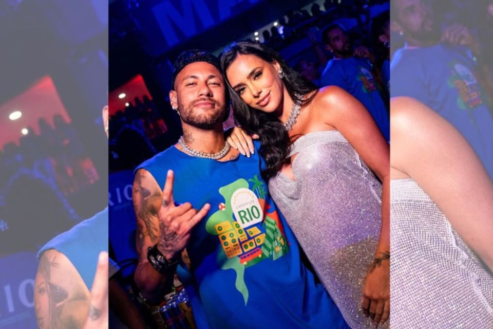 A Marqu&ecirc;s de Sapuca&iacute; contou com a presen&ccedil;a de Neymar, atacante do Santos, e sua esposa Bruna Biancardi/Divulga&ccedil;&atilde;o/ Camarote Rio
