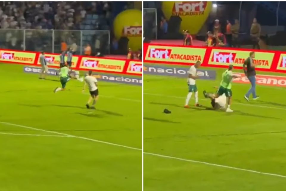 O torcedor agredido estava no campo e provocava a torcida da Chapecoense