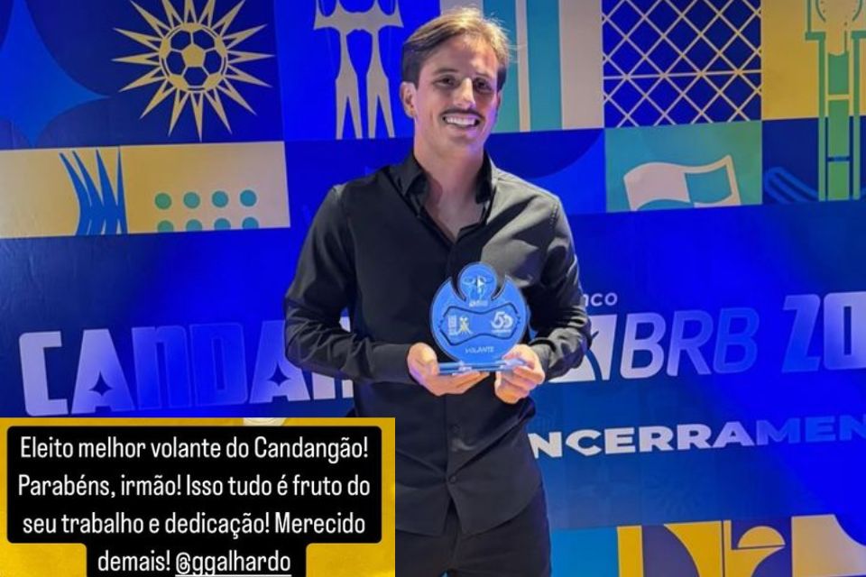 Gabriel Galhardo recebe premiação do Candangão 2025