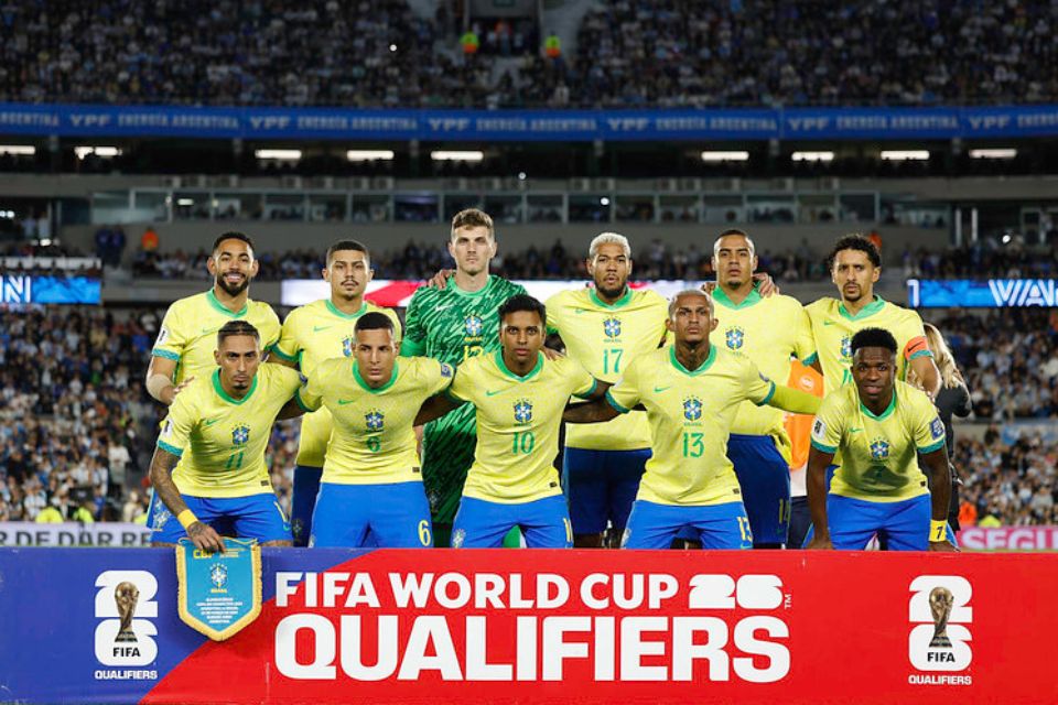 Seleção titular da última partida contra a Argentina