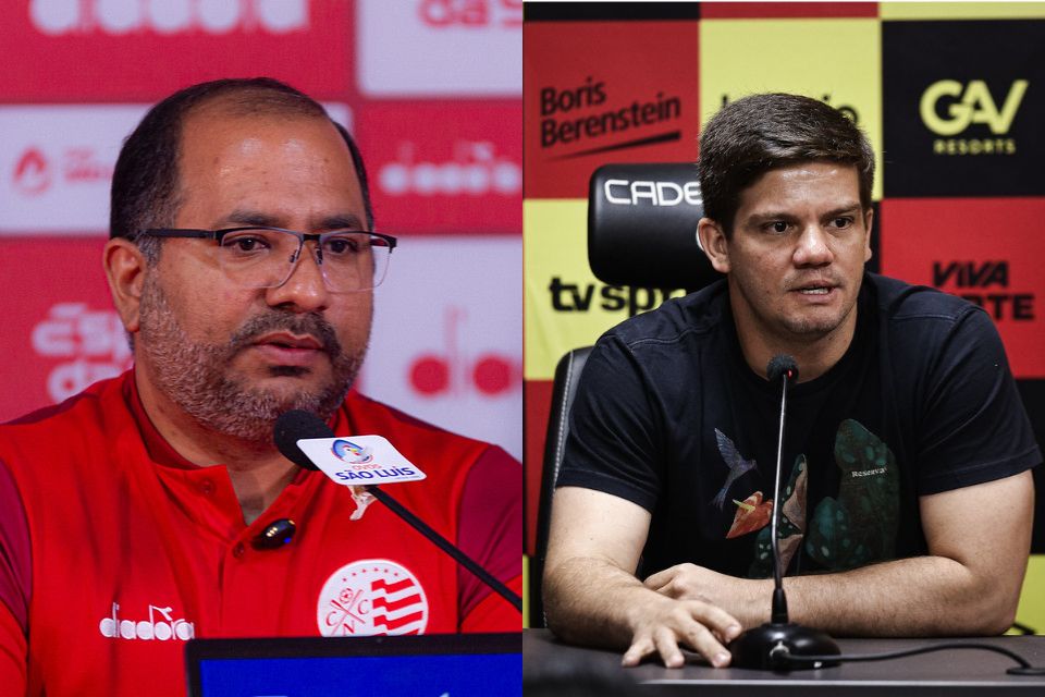 Eduardo Granja, vice-presidente de futebol do Náutico e Guilherme Falcão, presidente de futebol do Sport