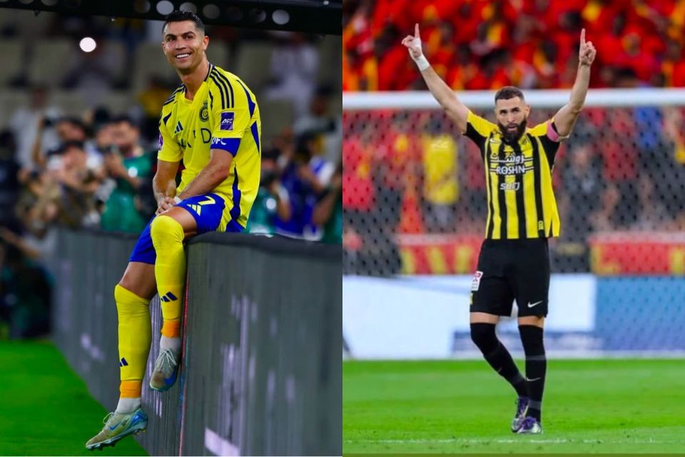 Cristiano Ronaldo é o artilheiro do Campeonato Saudita com 23 gols, enquanto Benzema soma 18